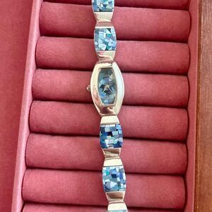 Vintage Croton Sterling Silver Opal Inlay Watch